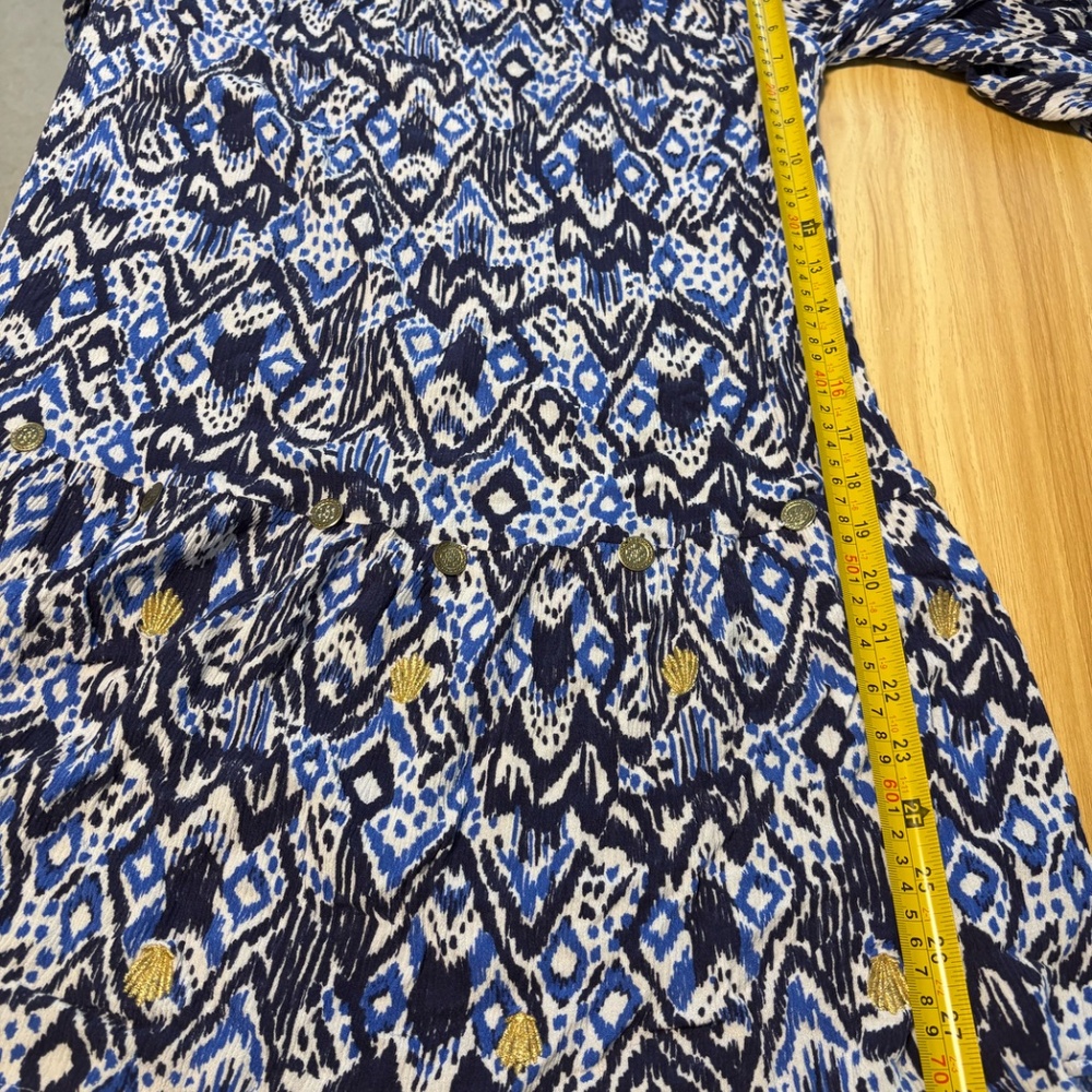 Lilly Pulitzer Delaney Tunic Dress Beckon Blue Off The Shoulder Resort Sz Medium - Picture 11 of 15